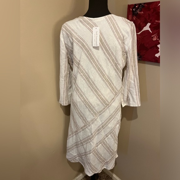 NWT SOFT SURROUNDINGS Equinox Striped Linen Dress, size M - Picture 4 of 5